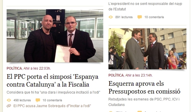 e-noticies España contra Cataluña